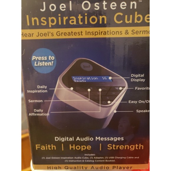 NEW Joel Osteen Inspiration Cube Audio Player 365 Daily Affirmations Sermons - Picture 2 of 5